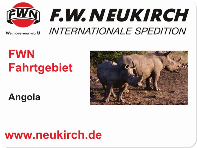 Angola Fahrtgebiet Angola