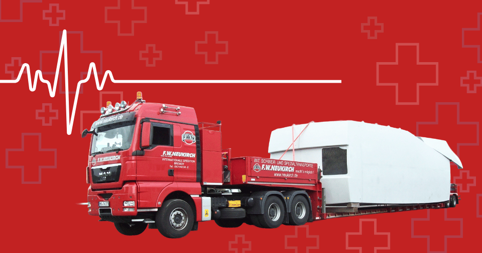 Sondertransporte & Projekttransporte (Beispiel Krankenhaus)